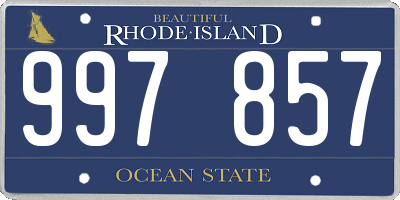 RI license plate 997857