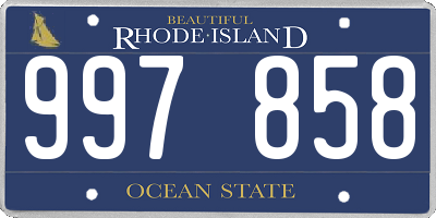 RI license plate 997858