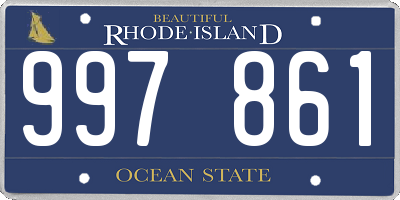 RI license plate 997861