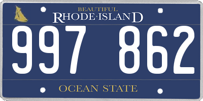 RI license plate 997862