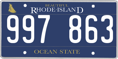 RI license plate 997863