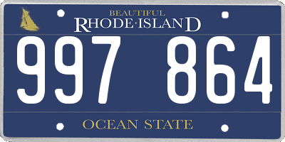 RI license plate 997864