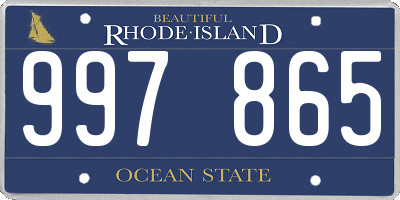 RI license plate 997865