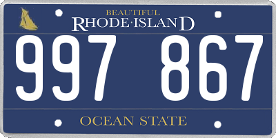 RI license plate 997867