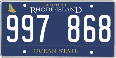 RI license plate 997868