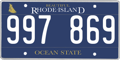 RI license plate 997869