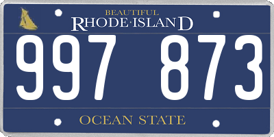 RI license plate 997873