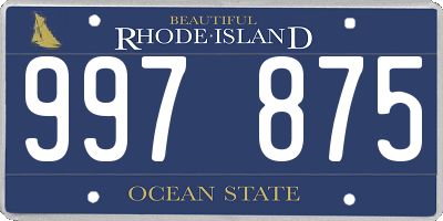 RI license plate 997875