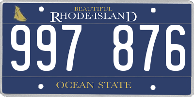 RI license plate 997876