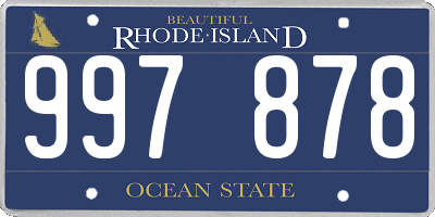 RI license plate 997878