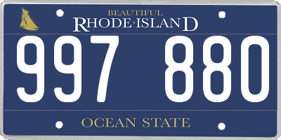 RI license plate 997880