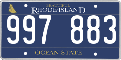 RI license plate 997883