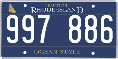 RI license plate 997886