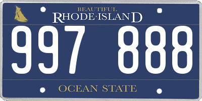 RI license plate 997888