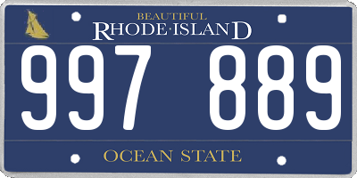 RI license plate 997889