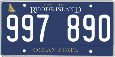 RI license plate 997890