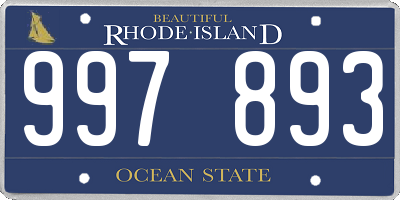 RI license plate 997893