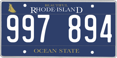 RI license plate 997894