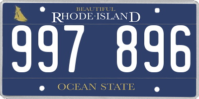 RI license plate 997896