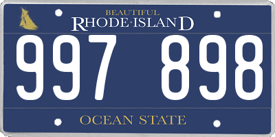 RI license plate 997898