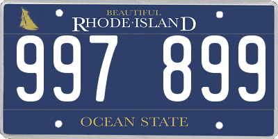 RI license plate 997899