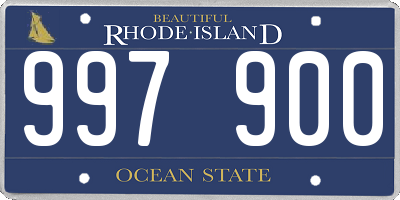 RI license plate 997900