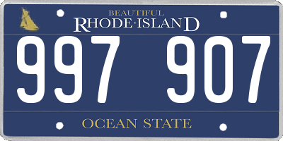 RI license plate 997907