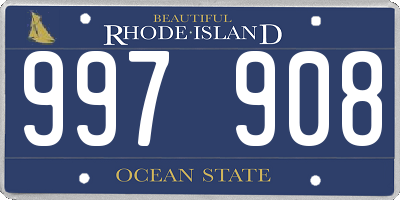 RI license plate 997908