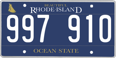 RI license plate 997910