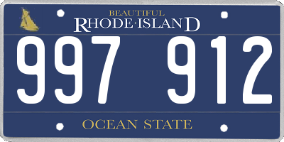 RI license plate 997912