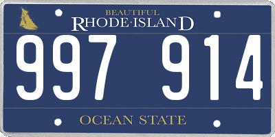 RI license plate 997914