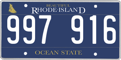 RI license plate 997916
