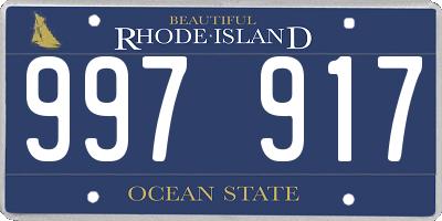 RI license plate 997917