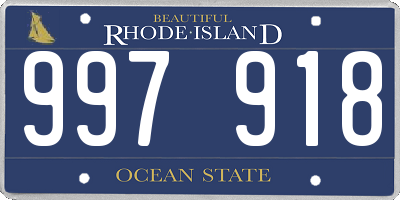 RI license plate 997918