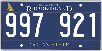 RI license plate 997921