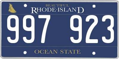 RI license plate 997923