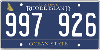 RI license plate 997926