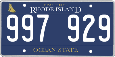 RI license plate 997929