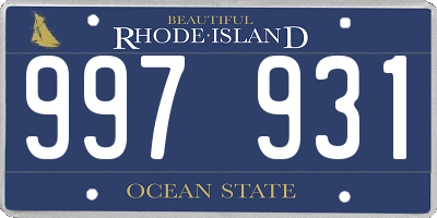 RI license plate 997931