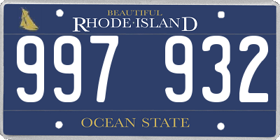 RI license plate 997932