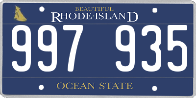 RI license plate 997935