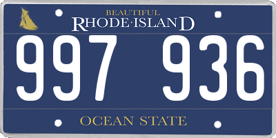 RI license plate 997936