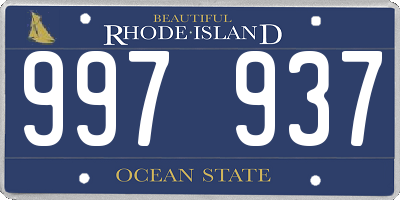 RI license plate 997937