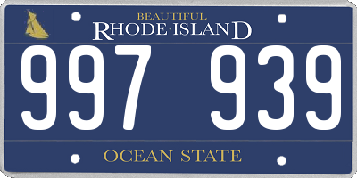 RI license plate 997939