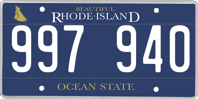 RI license plate 997940