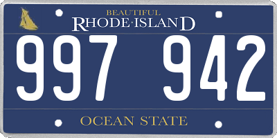 RI license plate 997942