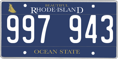 RI license plate 997943