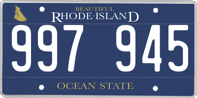 RI license plate 997945