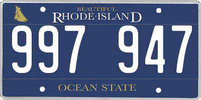 RI license plate 997947