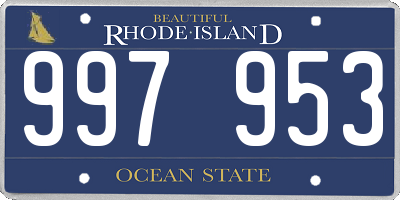 RI license plate 997953